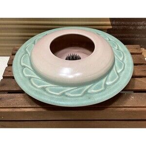 Peter Jansons PEI Art Deco Pottery Planter Metal Frog Beautiful Soft Colors